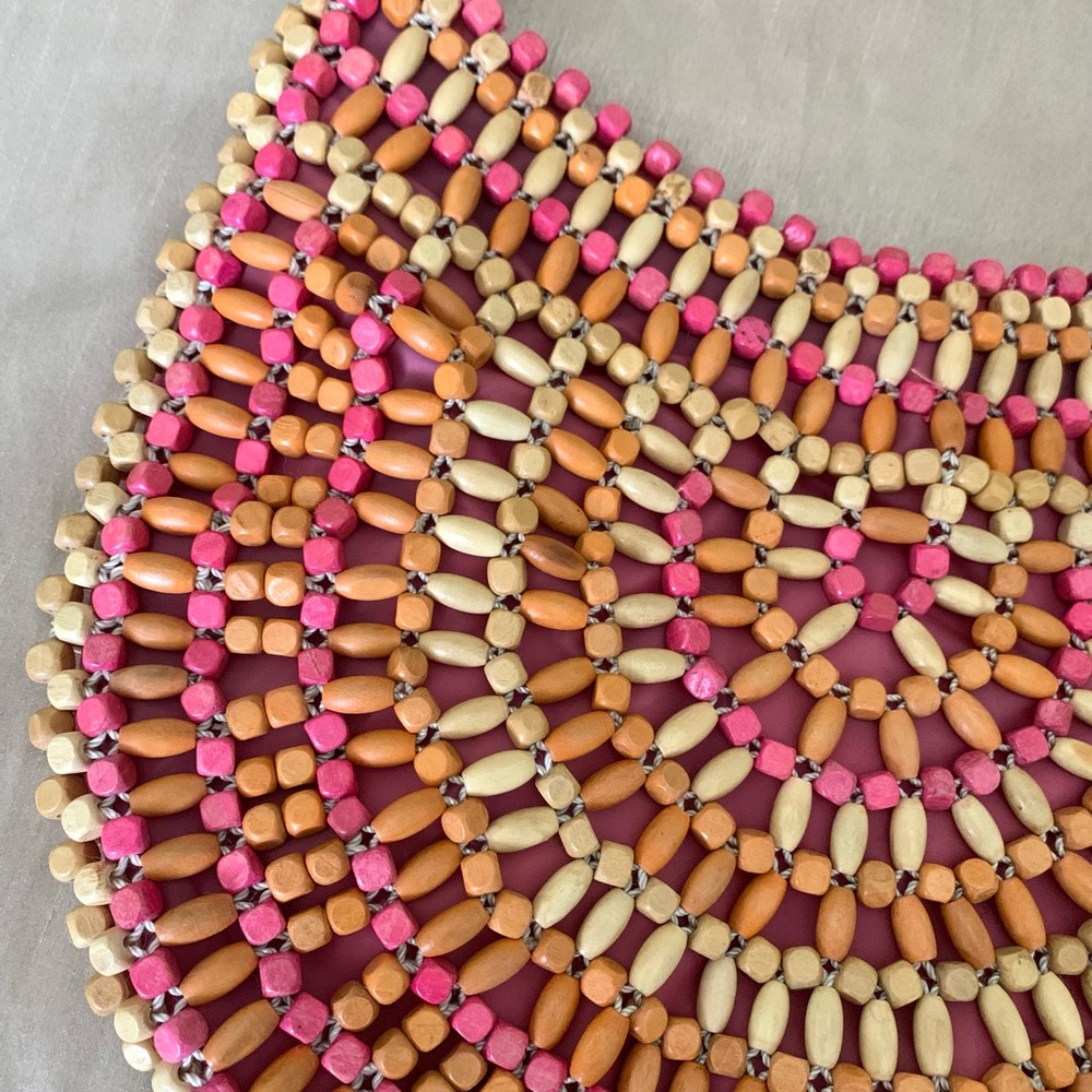 The Sak Boho Pink Wooden Beaded Bag - Picture 4 of 7